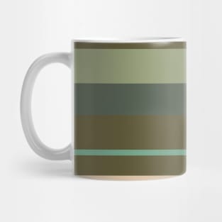 A super pattern of Soldier Green, Beige, Grey/Green, Greyish Teal and Gunmetal stripes. Mug